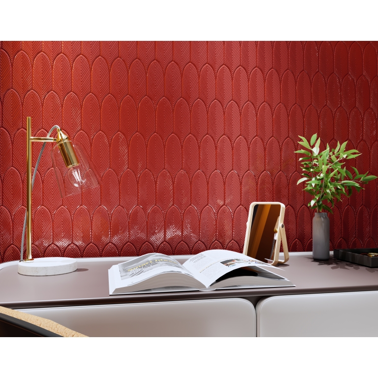 PLURIFY - 3X8 FEATHER, RED, GLOSSY